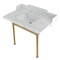 Kingston Brass 36 Carrara Marble Console Sink with Stainless Steel Legs, Marble WhiteBrushed Brass LMS3622M8SQ7ST - alternate 1